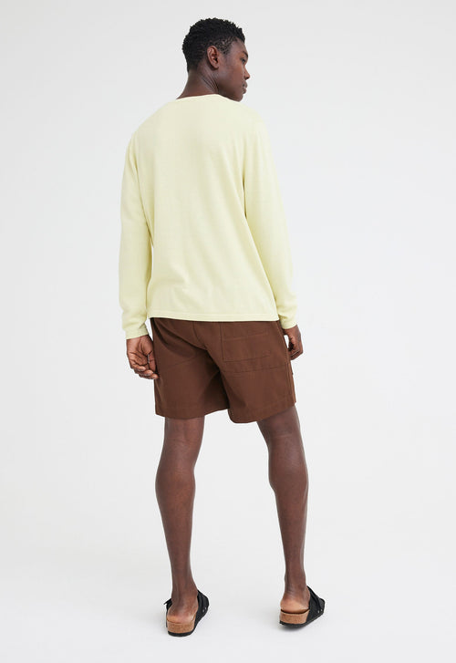 Jac+Jack Pane Cotton Cashmere Sweater - Yellow Tint